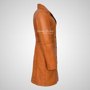 MIDDLETON Ladies Leather Coat Casual Long Blouson Jacket
