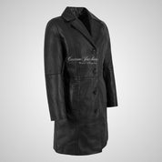 MIDDLETON Ladies Leather Coat Casual Long Blouson Jacket
