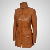 GINVERA Ladies Hip Length Blouson Jacket Soft Lambskin Leather