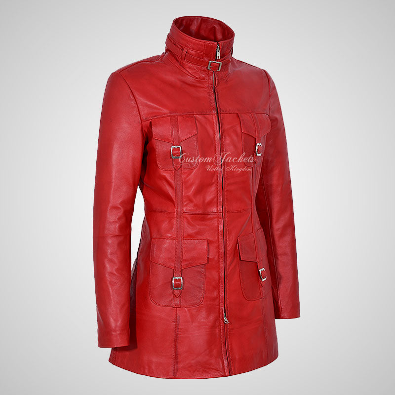 GINVERA Ladies Hip Length Blouson Jacket Soft Lambskin Leather