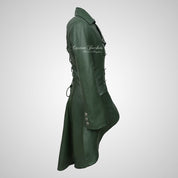 ENVY Ladies Laced Back Leather Flare Coat
