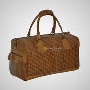 Croc Print Leather Travel Bag Leather Weekend Holdall Bag
