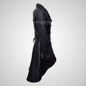 ENVY Ladies Laced Back Leather Flare Coat
