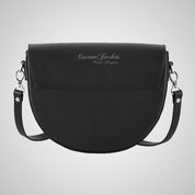 Ladies D Shape Leather Tote Crossbody Bag Black
